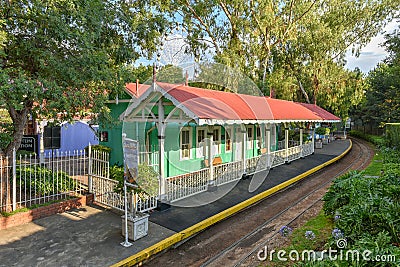 A train station at Gold Reef City Theme Park, Johannesburg City , South Africa Editorial Stock Photo