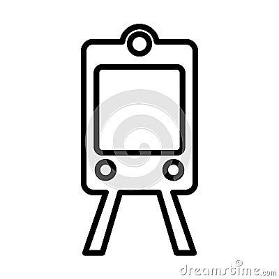 Train subway line icon. Outline vector sign. Logo illustration. Vector Illustration