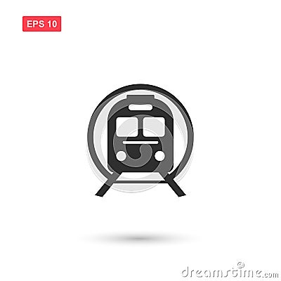 Train subway vector icon design isolated 2 Vector Illustration