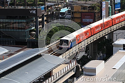 Train thailand bangkok skytrain newtrain Editorial Stock Photo