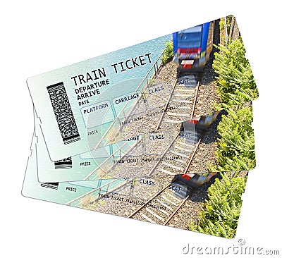 Train ticket concept image. The contents of the image are totally invented Stock Photo