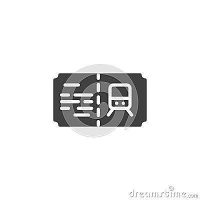 Train ticket vector icon Vector Illustration