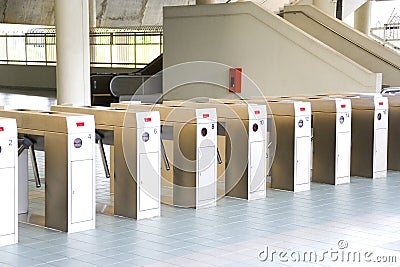 Train Ticket Verification Machine Stock Photo