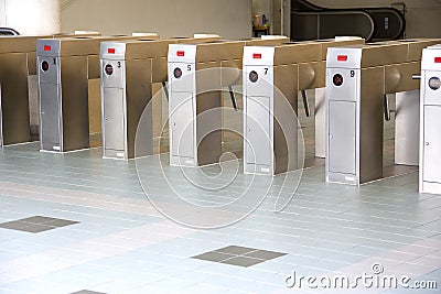 Train Ticket Verification Machine Stock Photo