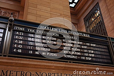 Train timetable Stock Photo