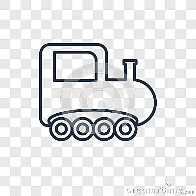 Train toy concept vector linear icon isolated on transparent background, Train toy concept transparency logo in outline style Vector Illustration