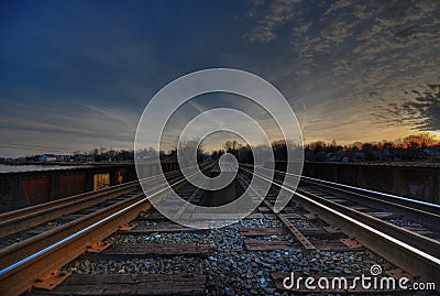 Train tracks HDR Stock Photo