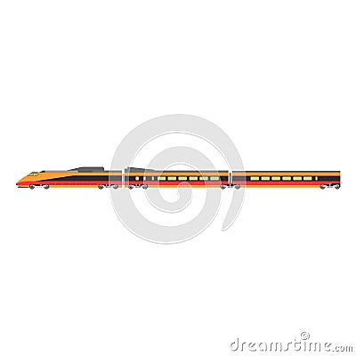 Train transport vector illustration locomotive icon. Railway train cartoon passenger transport machine wagon isolated white. Vector Illustration