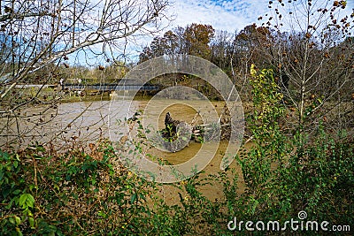 Train Trestle Over Tinker Creek Stock Photo