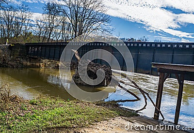 Train Trestle Over Tinker Creek Stock Photo