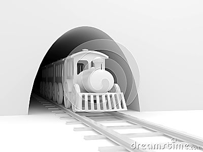 Train in tunnel Stock Photo