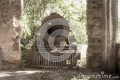 Old abandoned railroad car Stock Photo