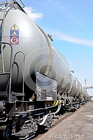 Train wagons for liquid transport Stock Photo