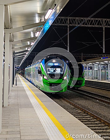 Train waiting for passengers Editorial Stock Photo