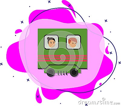 Train, woman, man cartoon icon. Simple color vector of travel icons for ui and ux, website or mobile application Stock Photo