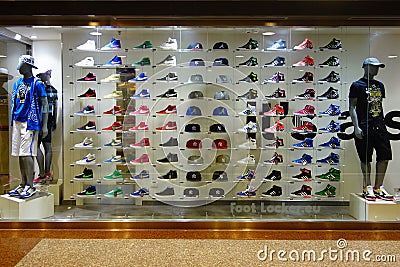 Trainers Shop Window Editorial Stock Photo