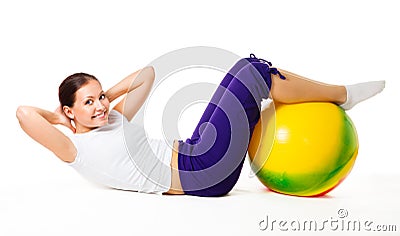Training abdominal muscles Stock Photo