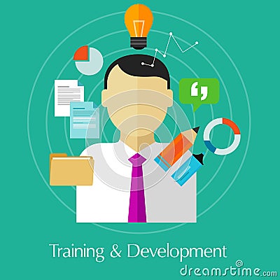 Training and development business education train skill improvement Vector Illustration