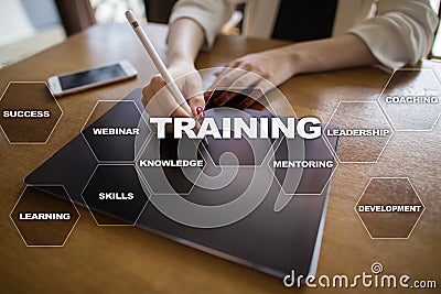 Training and development Professional growth. Internet and education concept. Stock Photo