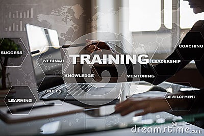 Training and development Professional growth. Internet and education concept. Stock Photo