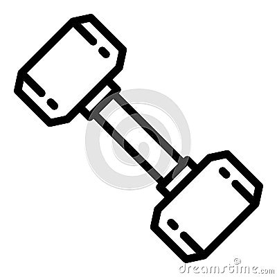 Training dumbell icon, outline style Vector Illustration