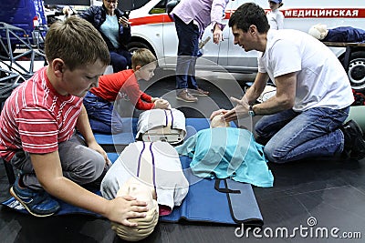 Training dummy used by paramedic trainees Editorial Stock Photo