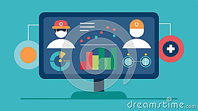 Training Evaluation A virtual scoreboard displaying realtime performance metrics for surgeons as they navigate a complex Vector Illustration