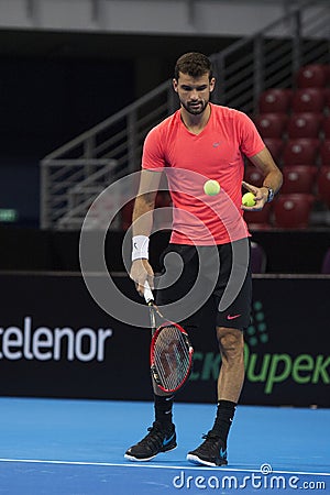 Training on Grigor Dimitrov Editorial Stock Photo