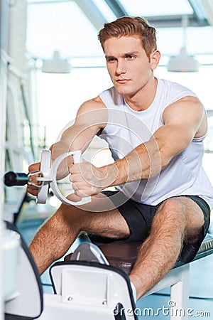 Training his body to perfection. Stock Photo