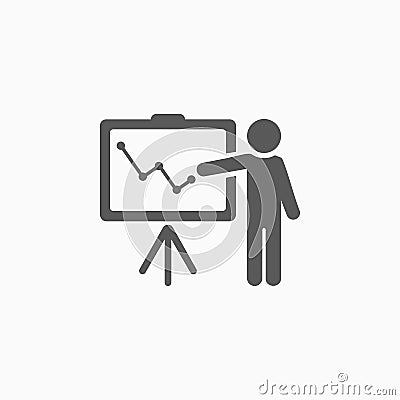 Training icon, teach, present, education, seminar Vector Illustration