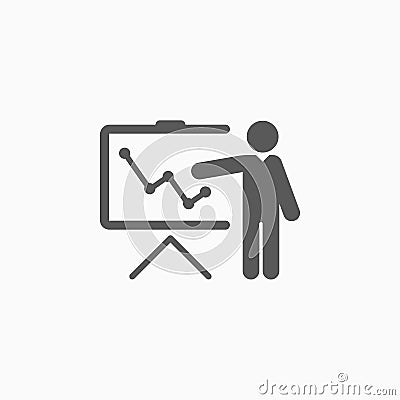 Training icon, teach, present, education, seminar Vector Illustration