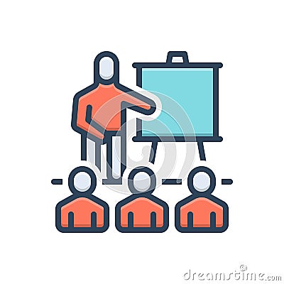 Color illustration icon for Training, instruction and teacher Cartoon Illustration