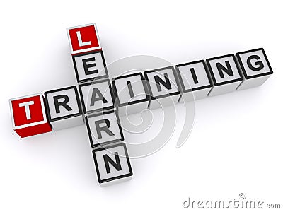 Training learn word blocks Stock Photo