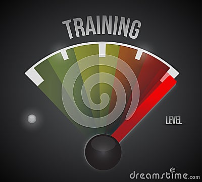 Training level measure meter from low to high Cartoon Illustration