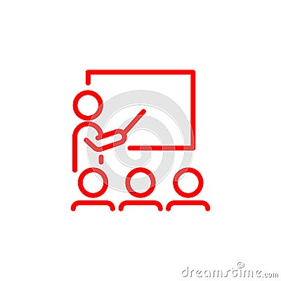 Training line art logo or icon. Vector Illustration