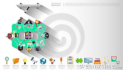 Training meeting business thinking brainstorming , for success,set icon,modern Idea concept vector illustration Infographic templ Vector Illustration