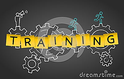 Training Mentoring Coaching Advice Gear Concept Background Vector Illustration