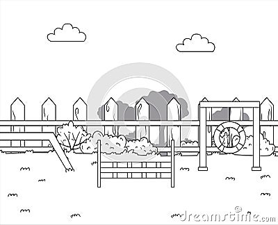 Training park for dogs design Vector Illustration