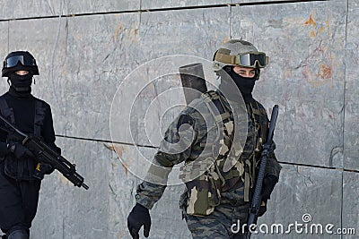 Training of police special forces Editorial Stock Photo