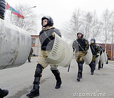 Training of Russian police. Special Forces. SWAT. Editorial Stock Photo