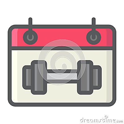 Training schedule filled outline icon, fitness Vector Illustration