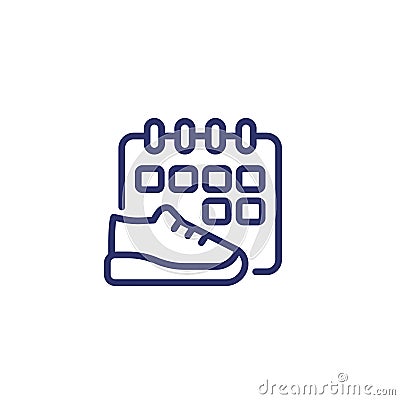 training schedule, running line icon Vector Illustration