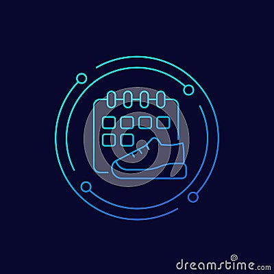 training schedule, running line vector icon Vector Illustration