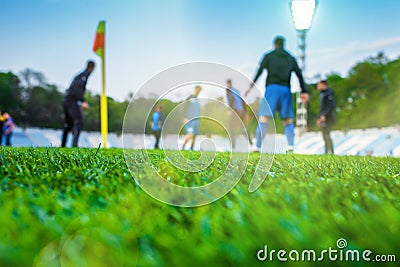 Training soccer players Stock Photo