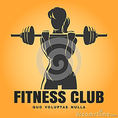 Training Woman Fitness Club emblem Stock Photo