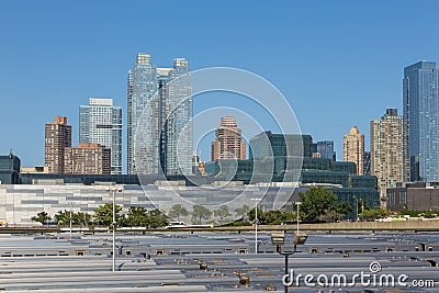 Trains at the terminus railway station, 30th St Terminal in the city center of New York. Editorial Stock Photo