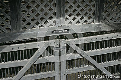 Traitor`s Gate at the Tower of London in England. close up. Stock Photo