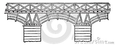 Trajan Bridge, vintage illustration Vector Illustration