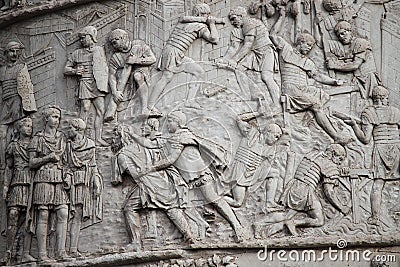 Trajan column in Rome Stock Photo