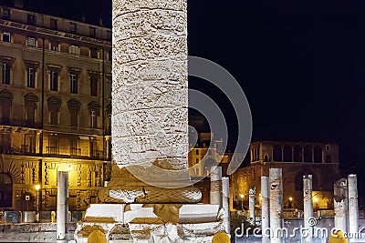 Trajan's column, in the Forum of Trajan in Rome Stock Photo